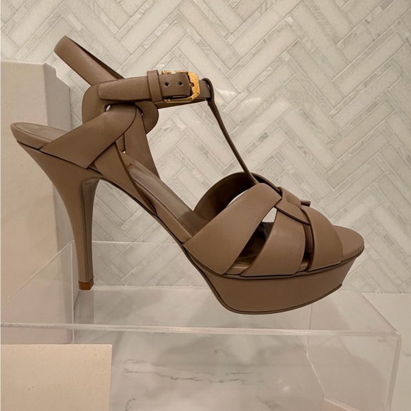 Saint Laurent Tribute 75 Platform Heels Beige Size 40 NWT - Picture 4 of 12